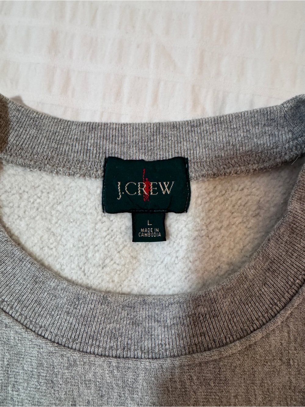 J. Crew Men's Grey Oarsman Logo Crewneck Sweater - L - Worn Once - Picture 7 of 9